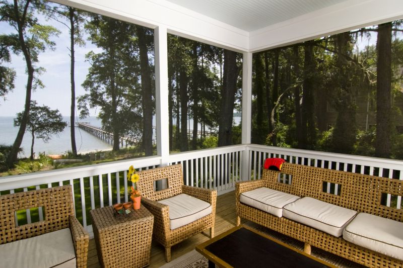 Outdoor Deck with Privacy Screen